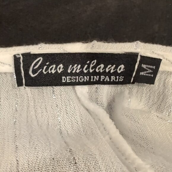 CIAO MILANO Boho Tassel Tunic Shift Dress Flare Sleeve Tassel Metallic Sequin - Picture 15 of 16